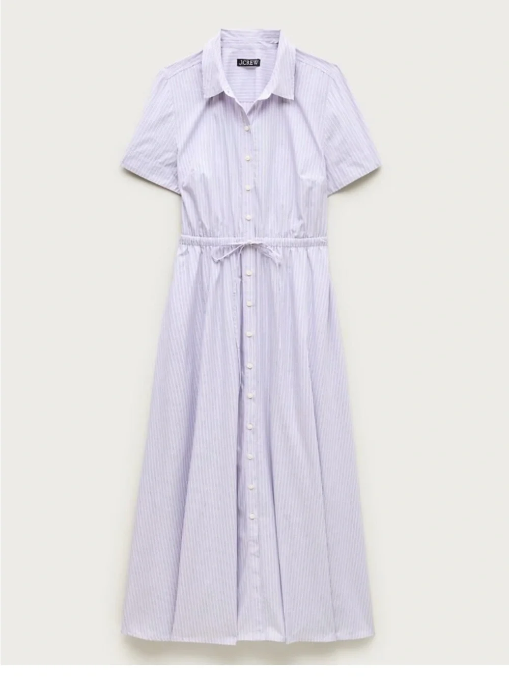 J. Crew Cerise shirt-dress in striped cotton poplin